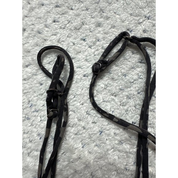 Silence + Noise Romper Short Womens Small Black Tan Abstract Plunge Neckline - Picture 5 of 11